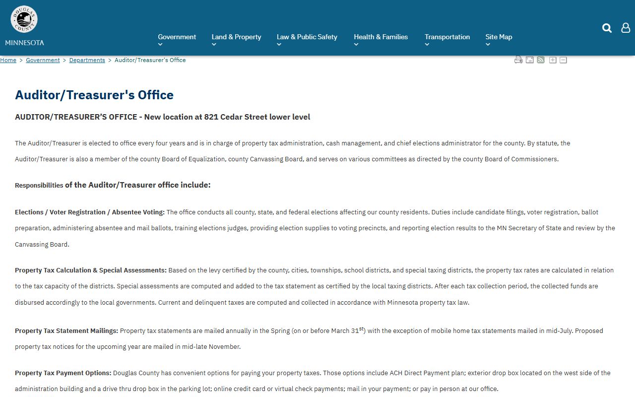 douglas county auditor treasurer unclaimed money