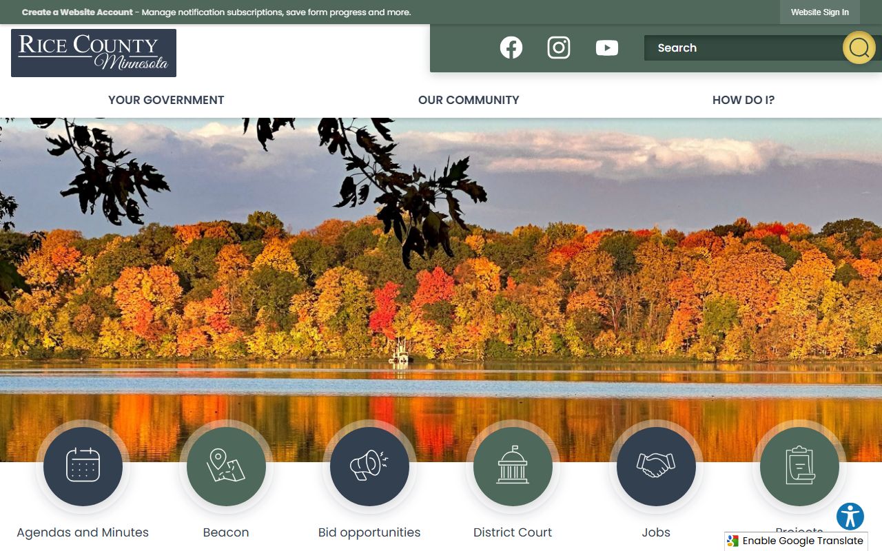 Rice County official website for Rice County unclaimed money information