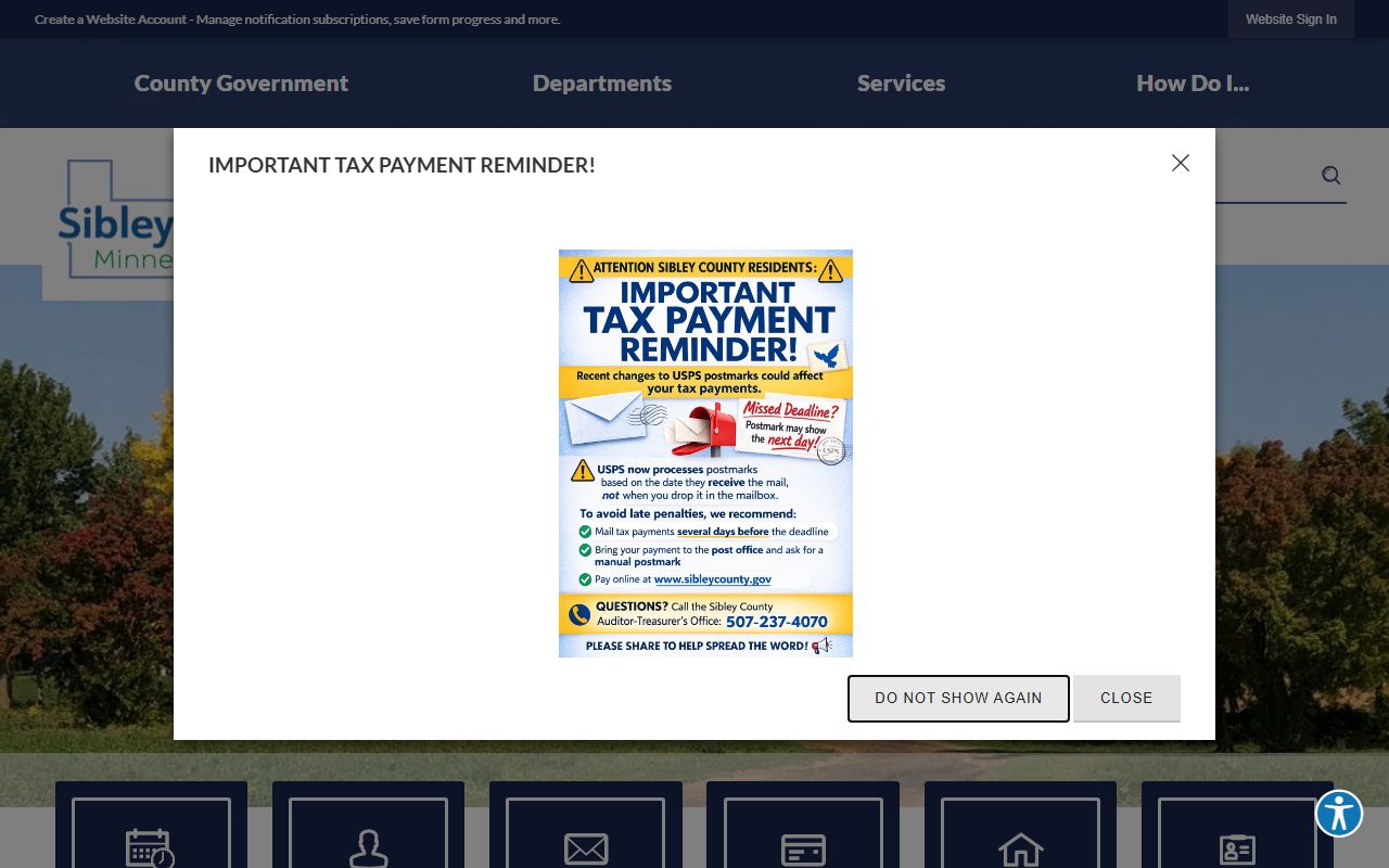 Sibley County official website for Sibley County unclaimed money information