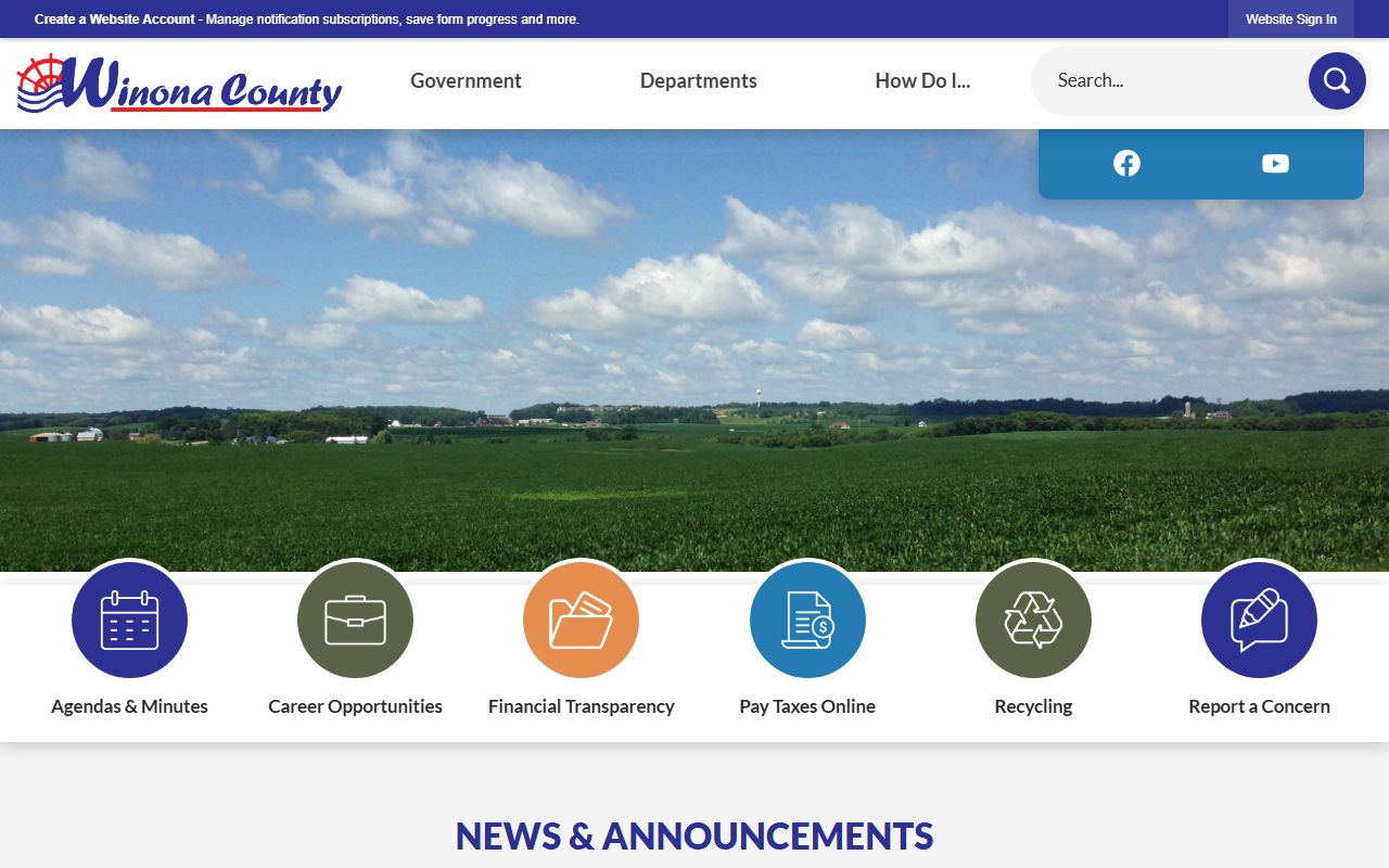 Winona County official website for Winona County unclaimed money searches