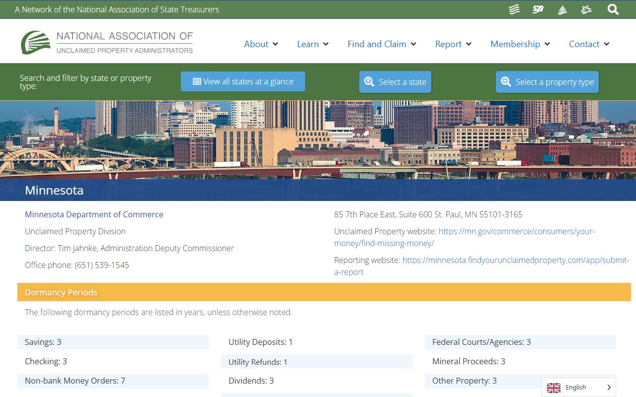 Rochester unclaimed money NAUPA Minnesota profile overview